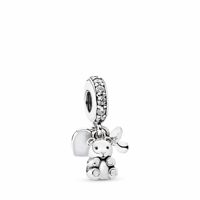 Pandora Baby Treasures Dangle Charm - Sterling Silver/Enamel/White/Cubic Zirconia - Canada | RH9198H